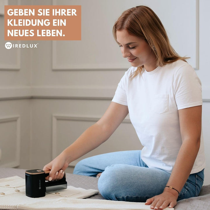 Fusselrasierer Elektrisch WiredLux - Wiederaufladbarer Fusselentferner für Kleidung & Möbel - LED-Li