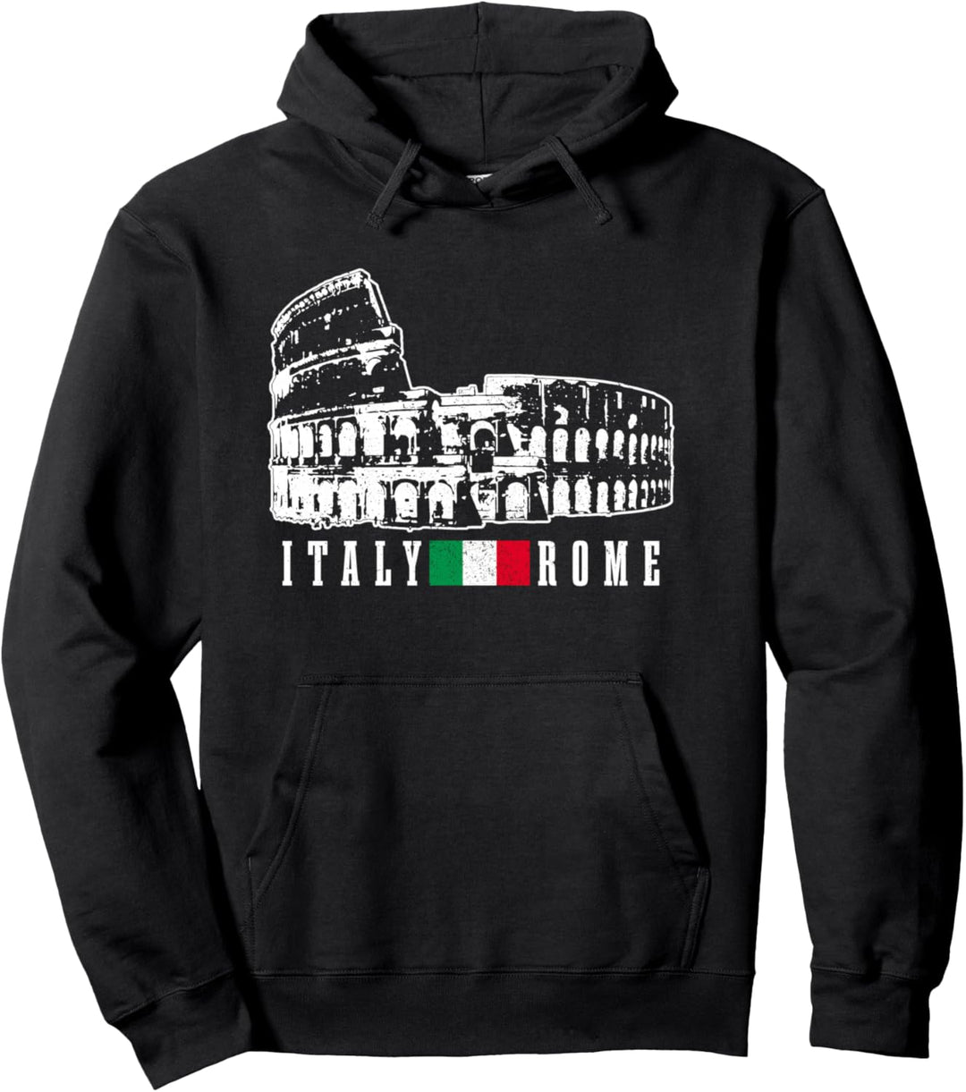 Rom Italien Roma Kolosseum Vintage italienische Flagge Pullover Hoodie