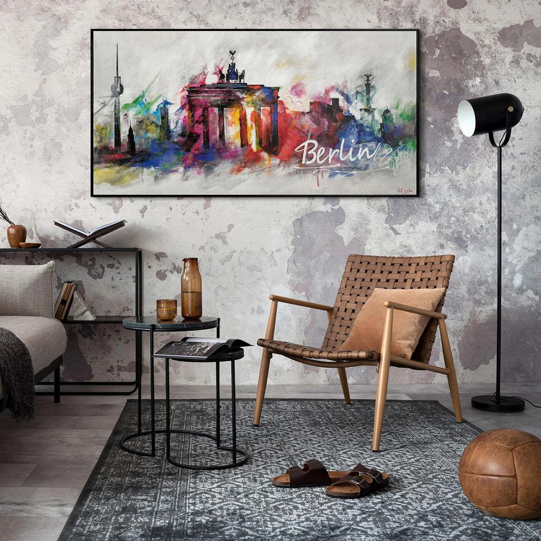YS-Art Abstrakt Design Acryl Gemälde auf Leinwand Berlin handgemalt Wandbilder Wohnzimmer modern Woh