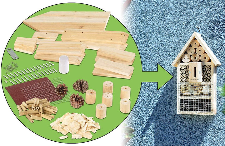 PEARL Bienenhotel: 4er-Set Insektenhotel-Bausätze, Nisthilfe und Schutz für Nützlinge (Insektenhotel