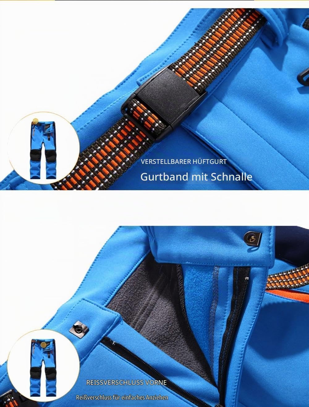 Echinodon Kinder Softshellhose mit Fleecefütterung Hose Wasserabweisend Winddicht Atmungsaktiv Warm