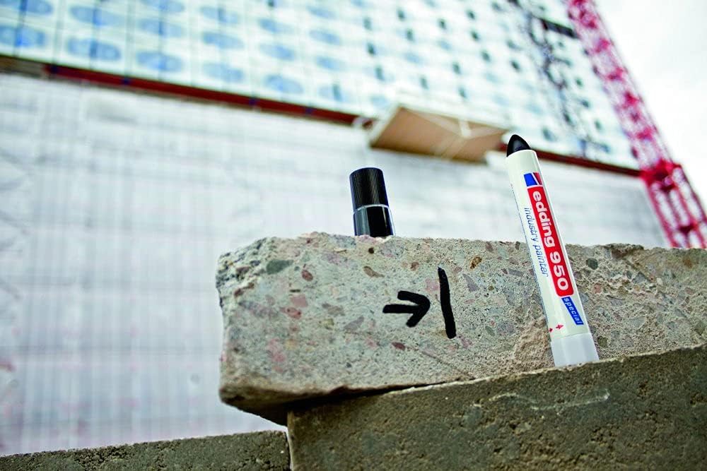 edding 950 Industrie Pastenmarker - gelb - 10 Stifte - Rundspitze 10 mm - Marker zum Beschriften von