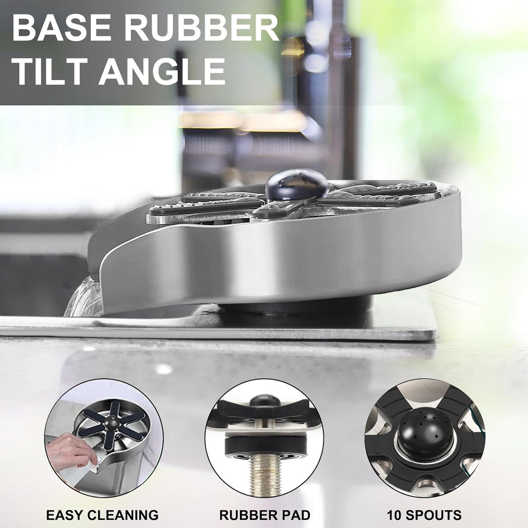 Glasspüler Waschbecken - Edelstahl Flaschenspüler Flaschen Reinigung Cup Washer, Massives Edelstahl