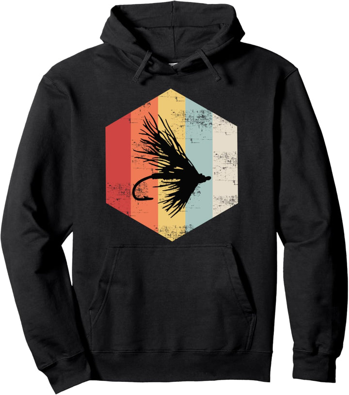 Vintage Retro Fliegenfischen locken Angler Pullover Hoodie