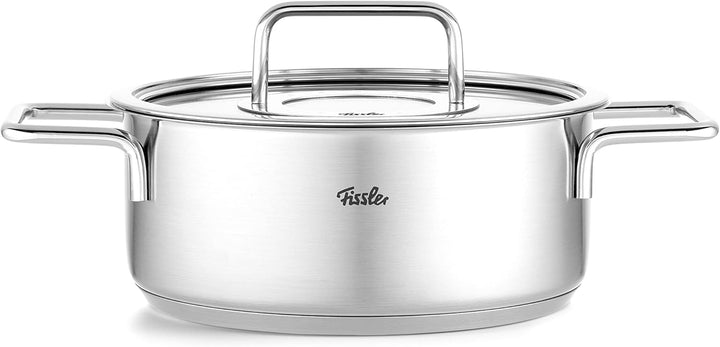 Fissler Pure Collection / Edelstahl-Bratentopf (Ø 24 cm, 3,9L) Töpfe inkl. Glas-Deckel, Innen-Skalie