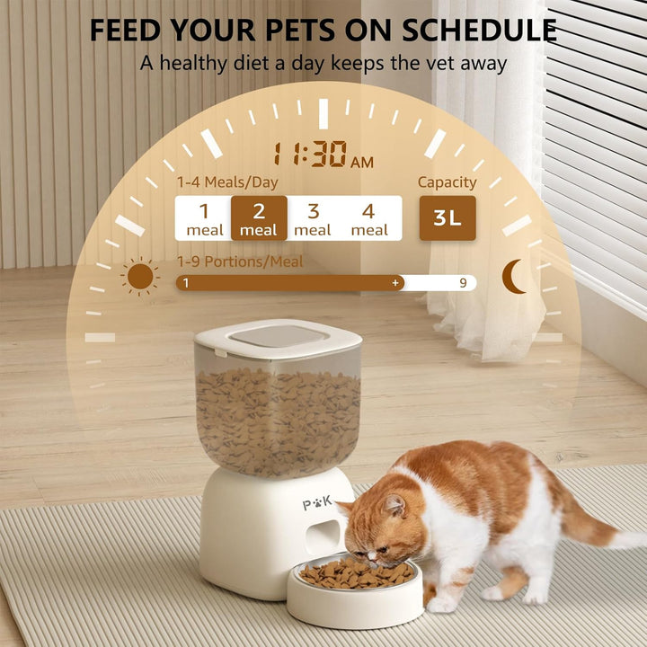 PUPPY KITTY Futterautomat Katze, 180 Tage Lange Batterielebensdauer, Leicht zu reinigen, 10S Spracha