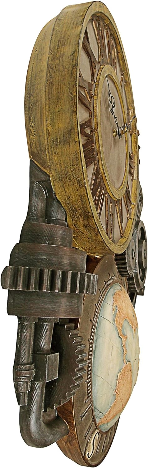 Design Toscano Skulpturale Wanduhr, Masse: 5 x 15 x 44,5 cm, Wanduhr