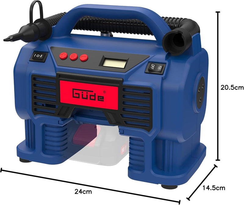 Güde Akku Kompressor K 18-0 (18V oder Zigarettenanzünder, max. Druck: 11 bar, eff. Liefermenge 0 bar