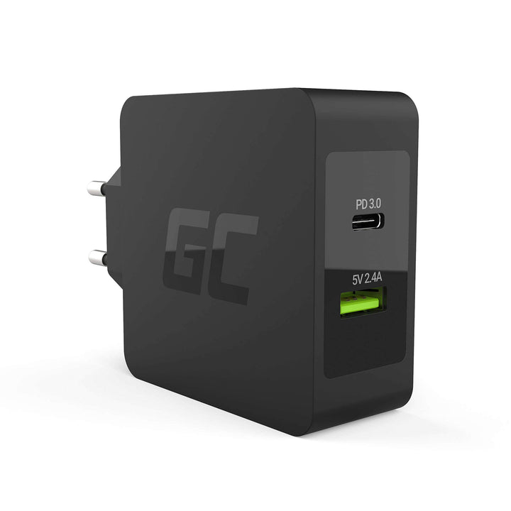 Green Cell 45W USB-C PD Ladegerät mit USB-C Kabel und zusätzlichem USB-Anschluss Netzteil für Apple