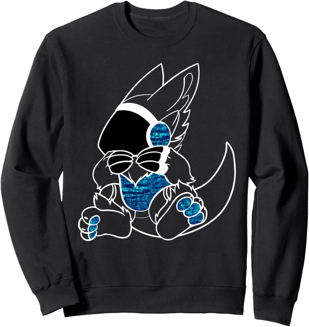 Protogen Fursona Pelz-Pelz, blaues Muster Sweatshirt