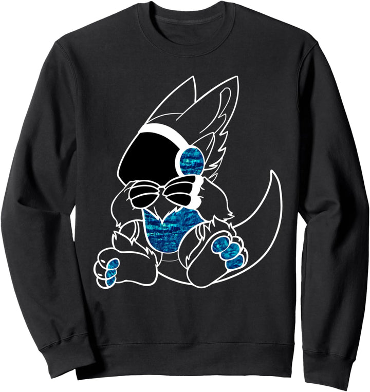 Protogen Fursona Pelz-Pelz, blaues Muster Sweatshirt