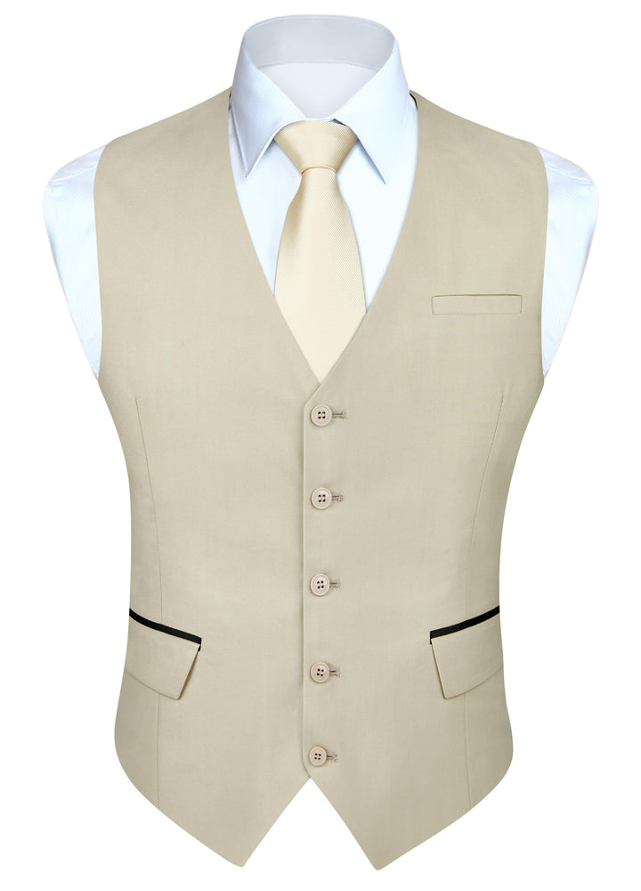 HISDERN Anzugweste für Herren Elegant Hochzeit Weste Klassische Einfarbig Casual Businessweste Forme