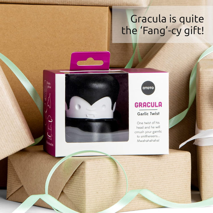 OTOTO Gracula Knoblauchschneider - Knoblauch Zerkleinerer & Schäler - Knoblauchpresse Dracula Leicht