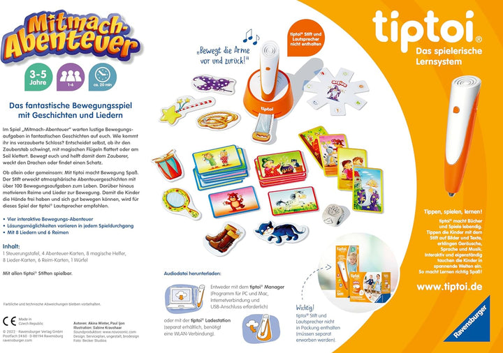 Ravensburger tiptoi Active Spiel 00130, Mitmach-Abenteuer, Bewegungsspiel ab 3 Jahren, mit Geschicht