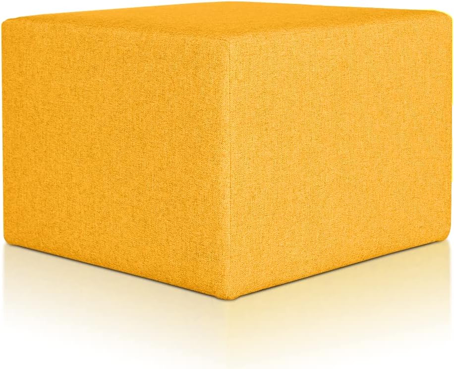 Deshome Pouf hocker Fussstütze 63x63x44 cm Wasserabweisender Stoff: Modernes Design Pouf für Sofa Wo