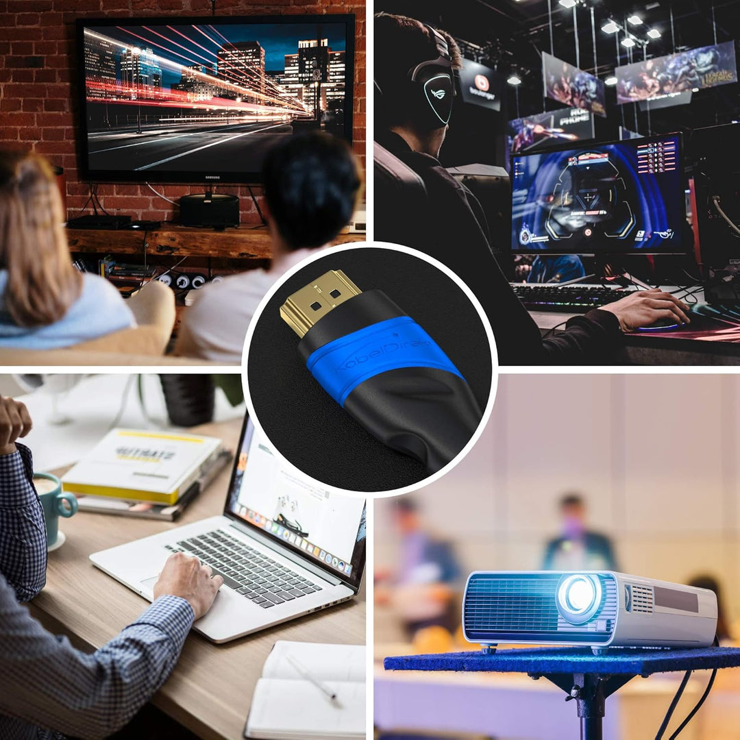 KabelDirekt – 8K & 4K HDMI Kabel – 5x 3m – Entwickelt in Deutschland – Für jedes HDMI-Kabel Setup (1