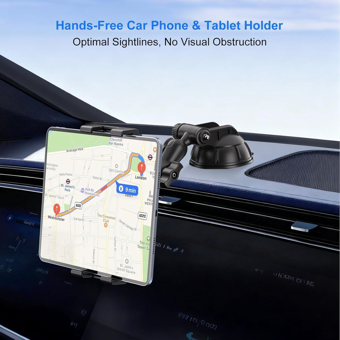 PLDHPRO iPad Halterung Auto Vorne, Tablethalterungen Auto Saugnapf für Windschutzscheibe &amp; Armaturen