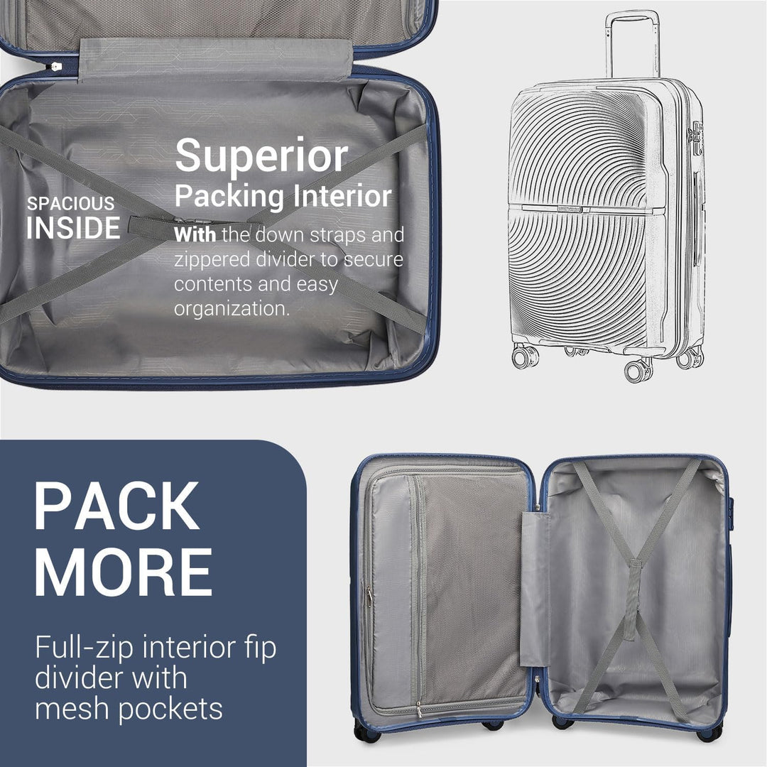 British Traveller Koffer Trolleys Hartschalenkoffer 55 * 40.5 * 22.5cm Handgepäck Koffer 100% PP Rei