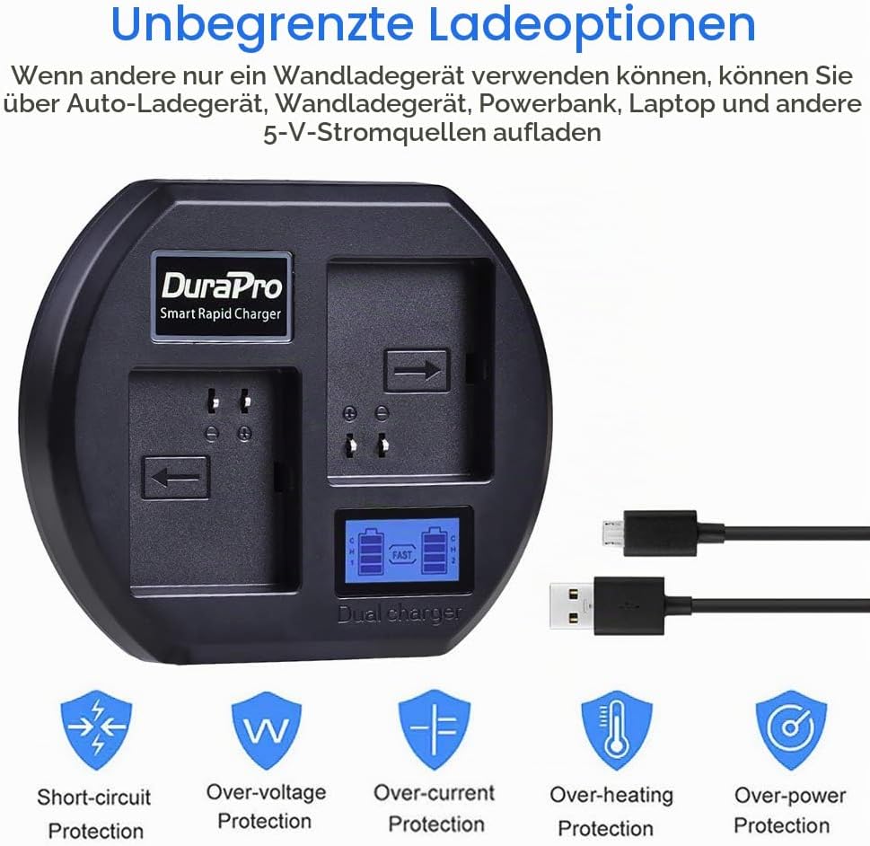 DuraPro LCD Dual Akku Ladegerät Ladestation für Arlo Pro, Arlo Security Light, Arlo Pro 2 & Arlo Go