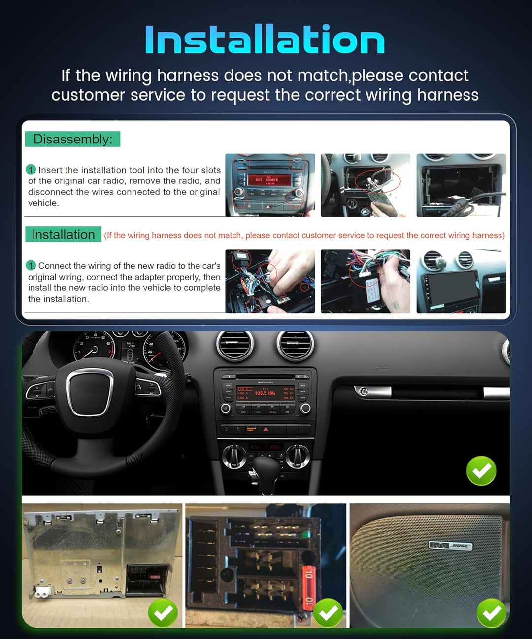 4G+128G Rimoody 9" Android Autoradio für Audi A3 S3 RS3 8P 8V 8PA 2003-2012 Wireless Carplay Stereo