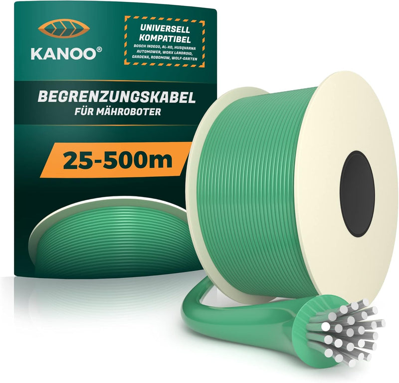 kanoo® Universal Begrenzungskabel für Mähroboter – Begrenzungsdraht für Rasenroboter – Premium Mähro