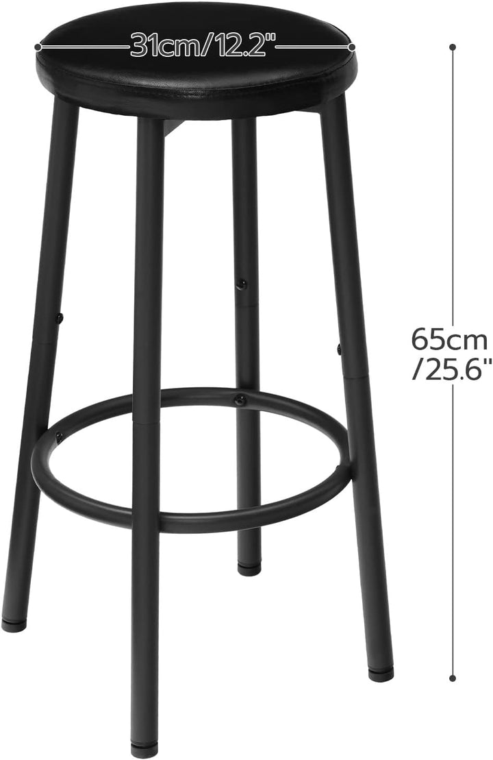 HOOBRO 2er-Set Barhocker, PU-gepolsterte Barstühle, Küchenstühle mit Fussstütze, einfach zu montiere