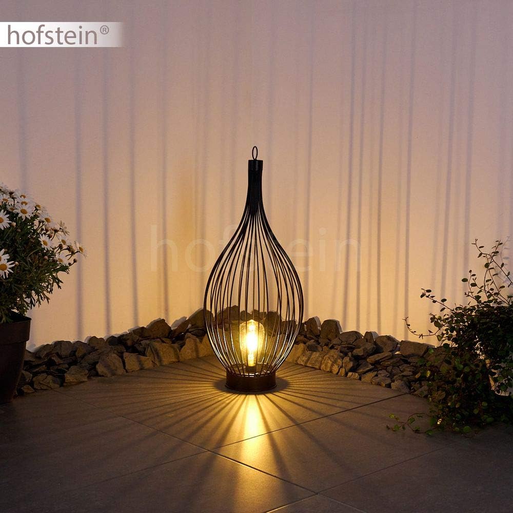 HOFSTEIN LED Solarleuchte Pasadena aus Metall in Schwarz, Aussenlampe mit An-/Ausschalter am Gehäuse