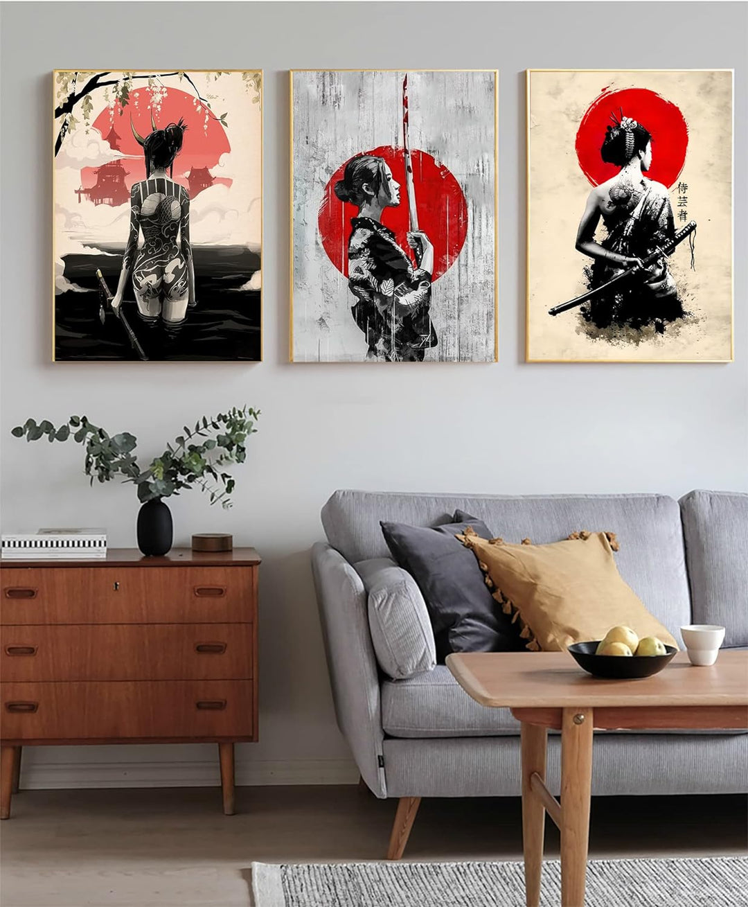 LYBOHO Japanisch Frau Poster Bilder Leinwand Wandkunst Leinwandbilder Kunstdrucke Wohnzimmer Wanddek