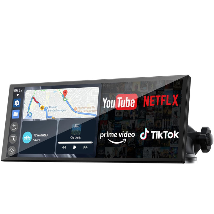 Volam 10.25 Zoll Carplay Display kompatibel mit Netflix/YouTube/Tik Tok,Carplay Android Auto,Video D