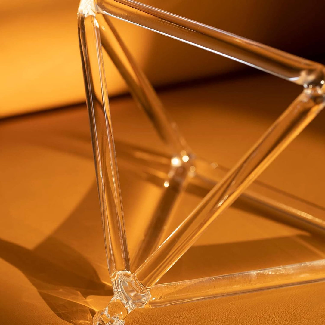 Hye-eun 8-Zoll-Kristall-Pyramide aus klarem Quarz mit Kristall-Klangschalenstab und violettem Seil,F
