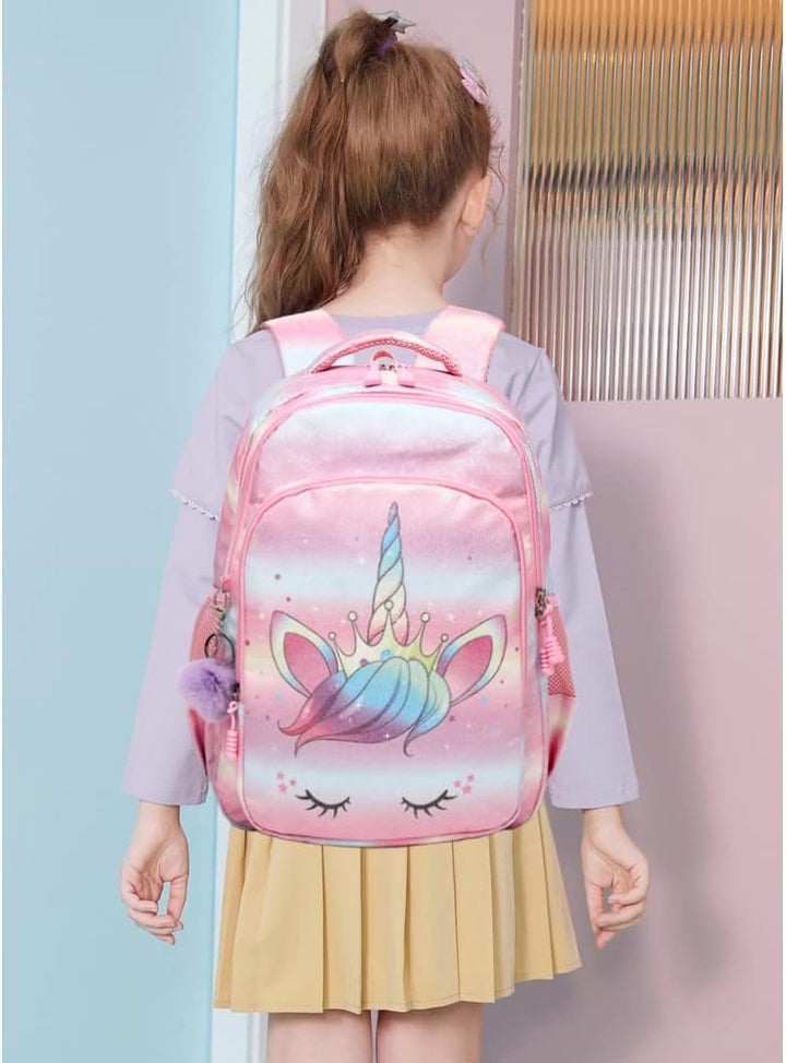 Kimwadalh Mädchen Rucksack Glitzer Schultasche Schulranzen Set Schulrucksack Mädchen Jungen Rucksack