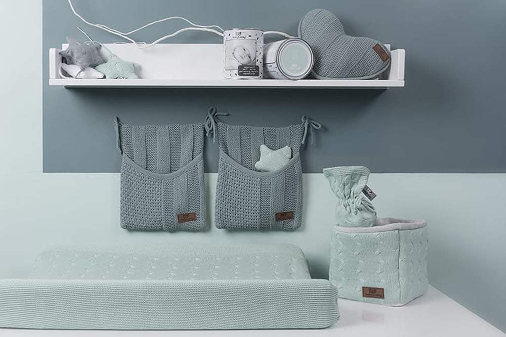 BO Baby's Only - Körbchen Cable - Wickeltisch Organizer - Gestrickte Aufbewahrungsbox für Kinderzimm