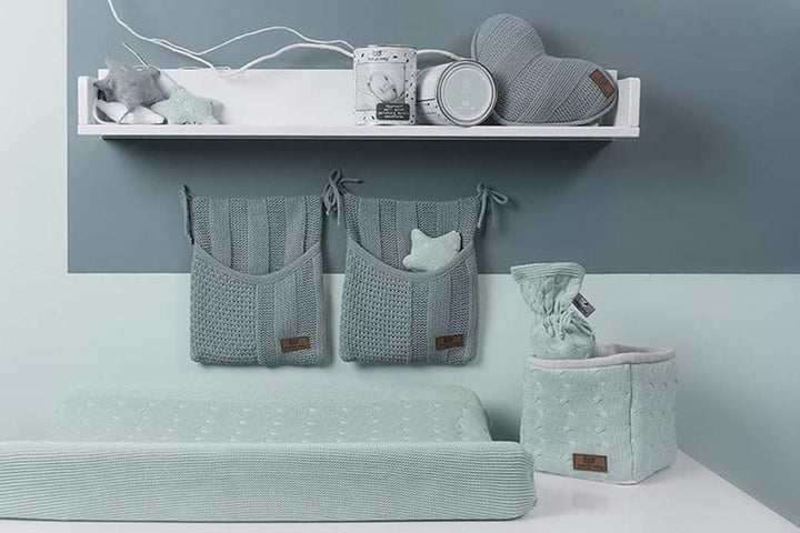 BO Baby's Only - Körbchen Cable - Wickeltisch Organizer - Gestrickte Aufbewahrungsbox für Kinderzimm