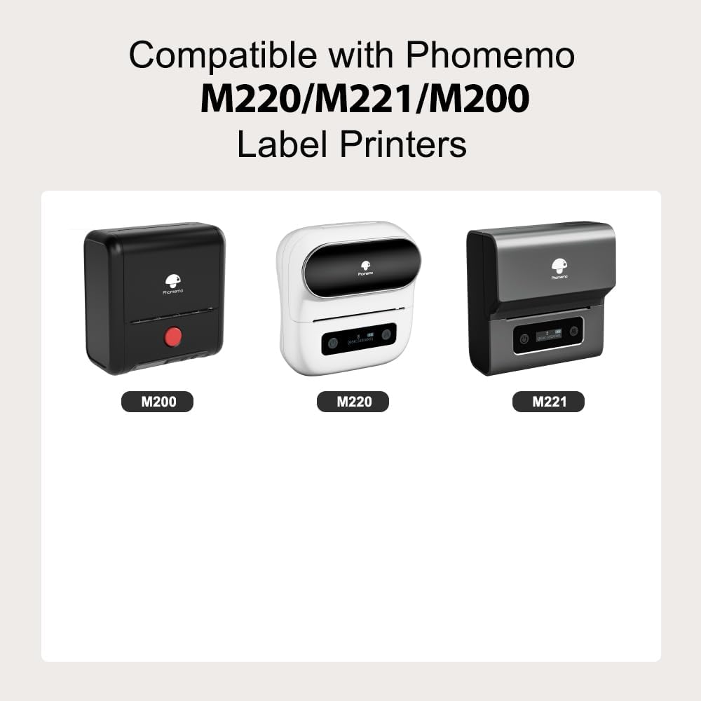 Phomemo M220/M221/M200 Selbstklebende Etiketten, 2.36" x 1.57" (60x40 mm) Thermoetiketten papier für