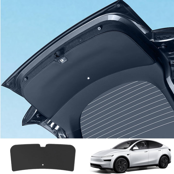 TOPABYTE Heckklappenmatte für Tesla Model Y Juniper 2025 2026 Leder Schutzpolster Kofferraumschutzma