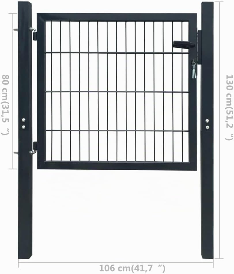 vidaXL 2D Zauntor Einzeltor Gartentor Zauntür Gartentür Zauntore Gartentore Hoftor Eingangstor Einfl