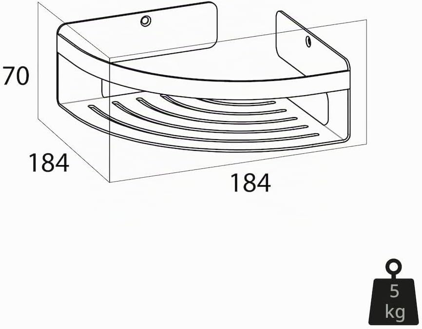Tiger Caddy Duschkorb Eckversion klein, platzsparende Duschablage aus rostfreiem Edelstahl in der Ob