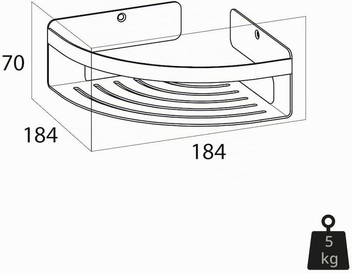 Tiger Caddy Duschkorb Eckversion klein, platzsparende Duschablage aus rostfreiem Edelstahl in der Ob