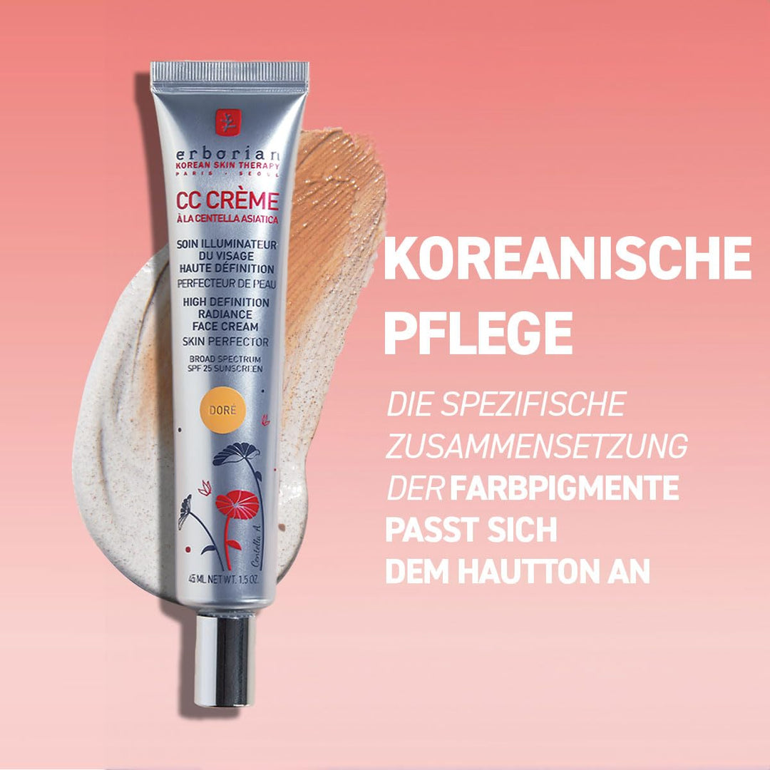 Erborian CC Cream - Leichte getönte Gesichtscreme mit Centella Asiatica - Gesichtspflege aus Korea v