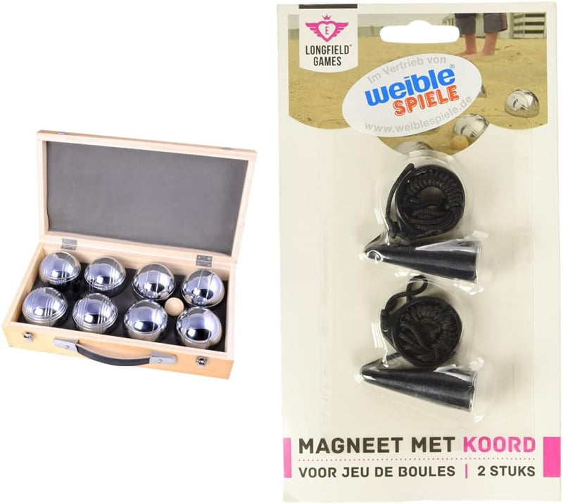 Engelhart - 010206 - Petanque Kugeln Set (8 boulekugel) Luxus Petanque Spiele - Boules-Set In Holzki