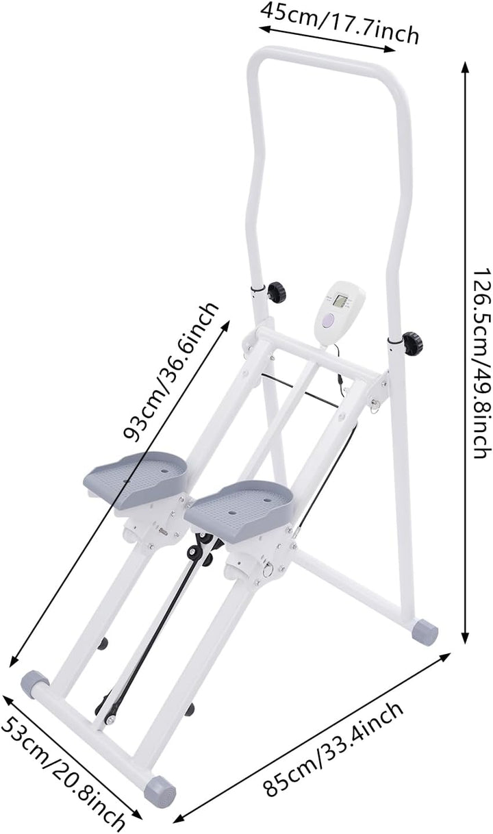 Treppe Stepper Klappbare vertikale Cardio Übung Climber Verstellbar Fitnessgerät mit LCD-Schirm und