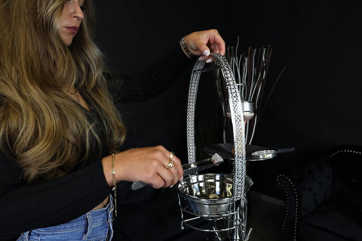 DIAMOND HOOKAH Premium Shisha Kohlenkorb mit Kohlenzange für Shisha & Grill Kohle Holzkohlenkorb mit