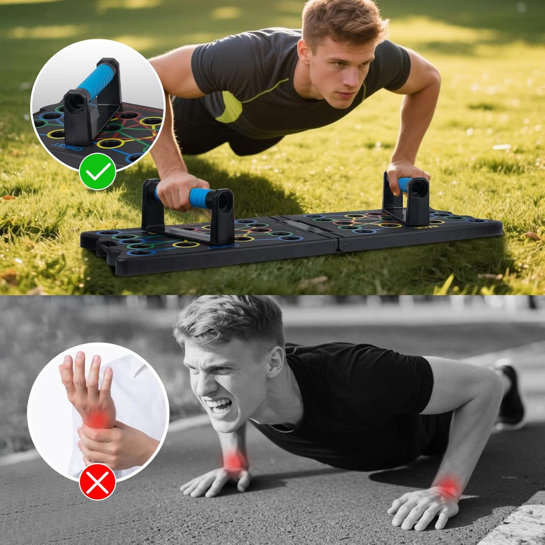 Liegestütze Brett, 24 IN 1 Faltbare Push-Up Liegestütz Brett mit Handgriff für Muskeltraining Effekt