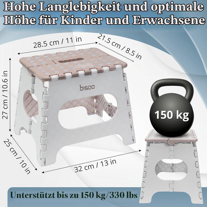 Bisoo Tritthocker Kinder Klapphocker 27 cm, Toilettenhocker, Bad, WC, Mokka Mokka 27 cm 1, Mokka 27