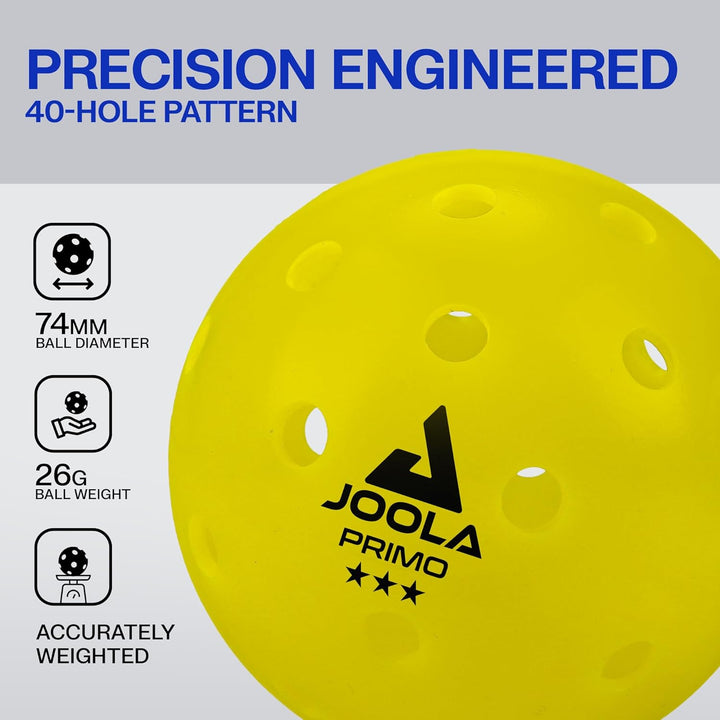 JOOLA Pickleball Primo 3Sterne hochwertige Outdoor und Indoor Spiel-Bälle mit USAPA Zertifizierung,