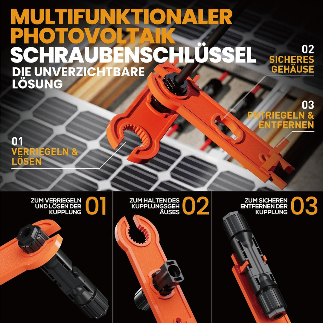 Solarstecker Crimpzange Set, Solarkabel Crimp werkzeug für 2.5/4/6mm² Solarpanel PV Kabel, 6 Stück M