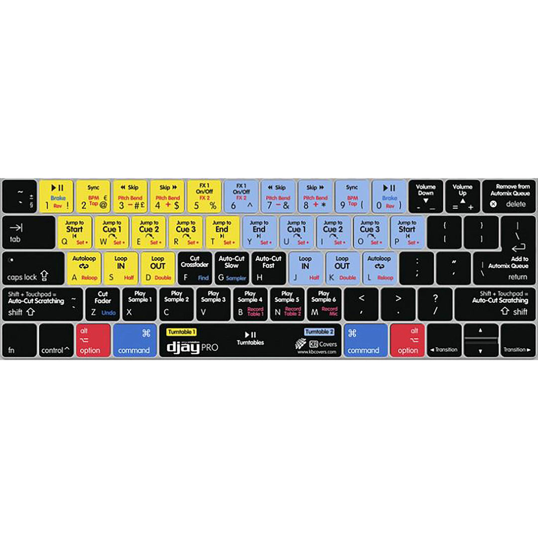 djay V4 Tastatur-Abdeckung für MacBook, Air & Pro QWERTY-Format