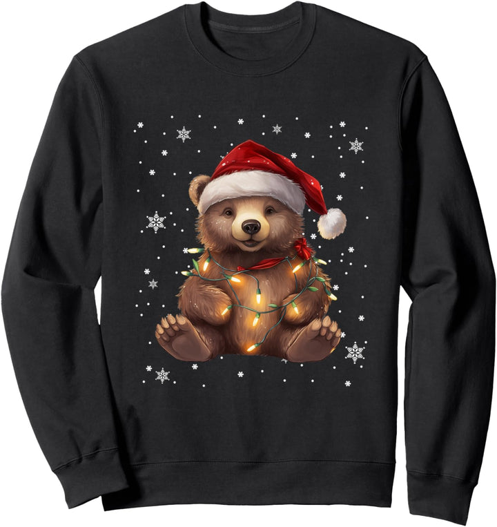 Bär Weihnachten Weihnachtslichter Santa Teddybär Christmas Sweatshirt