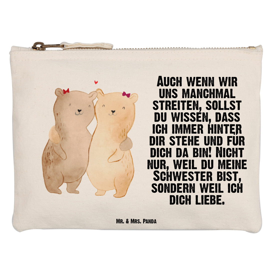 Mr. &amp; Mrs. Panda Schminktasche Bären Schwestern Grösse M - Geschenk, Sister, Geschwisterliebe, Zwill