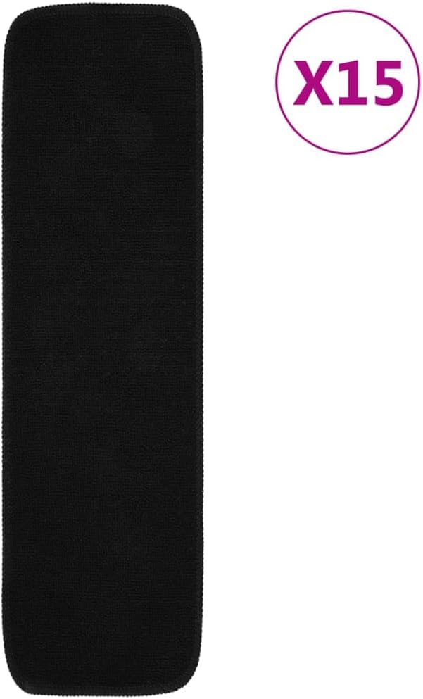 homiuse Antirutsch Stufenmatten 15 STK. 75x20 cm Schwarz Rechteckig Treppenstufen Matten Modern Stuf